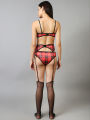 Fancyra Women Elegant Lingerie Tease Sophie Plaid Set with Stocking. 