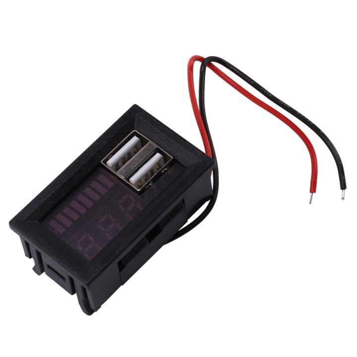 FORIDE%202X%20Red%20Led%20Digital%20Display%20Voltmeter%20Mini%20Voltage%20Meter%20Volt%20Tester%20Panel%20for%20Dc%2012V%20Cars%20Usb%205V2a%20Output%2012.6V%20Battery%20-%20Image%203