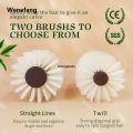 Wenefang Wooden handle curling barrel cork hair brush boar ladies 1PC bristle round handle styling comb anti-static hair tool. 