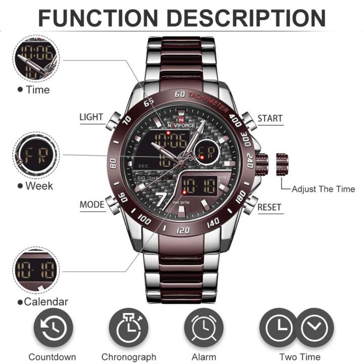 NAVIFORCE%20NF9171%20Dual%20Movement%20Digital%20Analog%20Function%20Quartz%20Watch%20-%20Coffee/Silver%20-%20Image%206