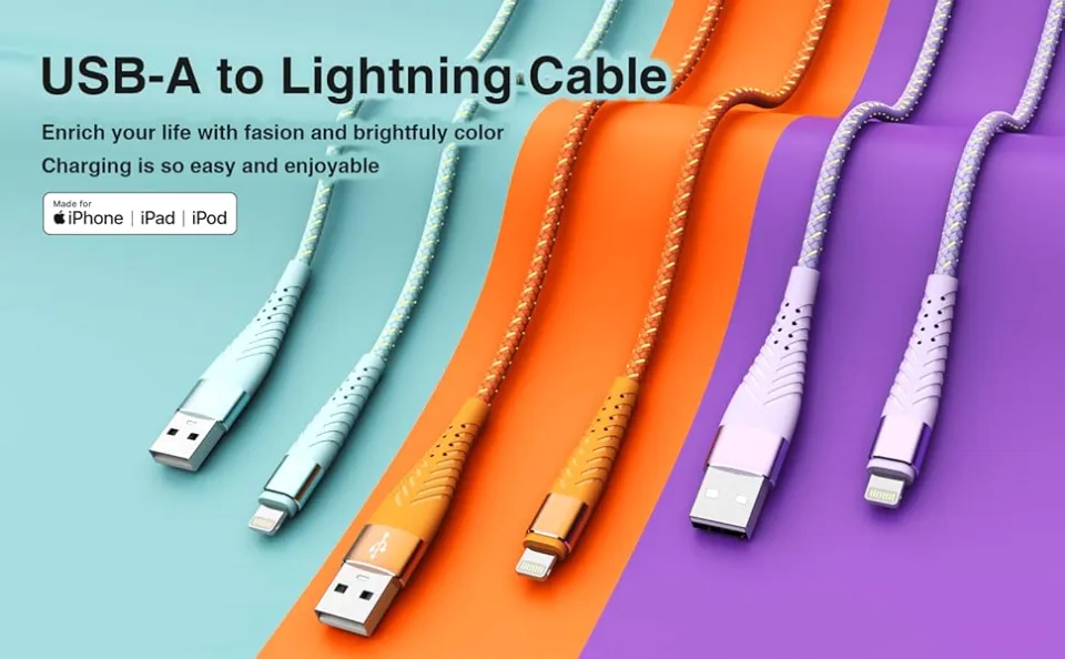 Apple Lightning Longest Iphone Charger Cord Extra Long Nylon