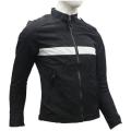 KILOMETER Black/White Zippered Jacket For Men - KM701. 