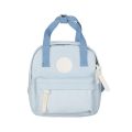 Portable Solid Color Parent-Child Backpack Canvas Zipper Mommy Bag Adjustable School Bag Women. 