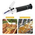KKmoon 3-in-1 Handheld Honey Refractometers for Honey Moisture & Brix & Baume Beekeeping Honey Refractometer Water Content Meter Honey Moisture Tester with ATC for Honey Products Maple Syrup and Molasses. 