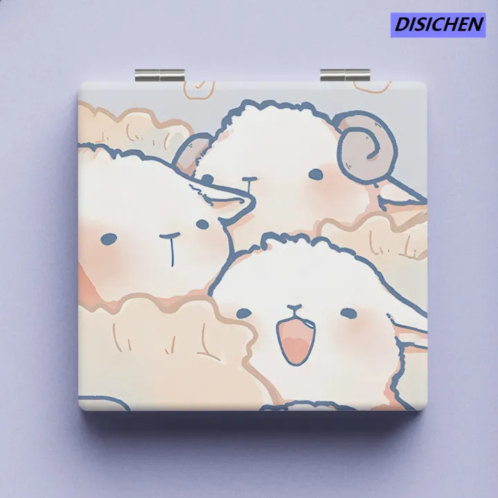 DISICHEN%20%E3%80%90Customizable%E3%80%91%20Square%20Cute%20pattern%20Trendy%20Lightweight%20Mini%20size%20Mini%20folding%20makeup%20High-definition%20Double-sided%20for%20Traveling%20Makeup%20on%20the%20go%20Daily%20-ups%20Teenagers%20Gift%20idea%20-%20Image%204