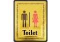 Self Adhesive Toilet Rectangular Shape Golden Acrylic Signature Sign Sticker. 
