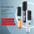 Wireless Rechargeable Straightening Comb Portable Mini Straightening Brush Hair Straightener for Women C. 