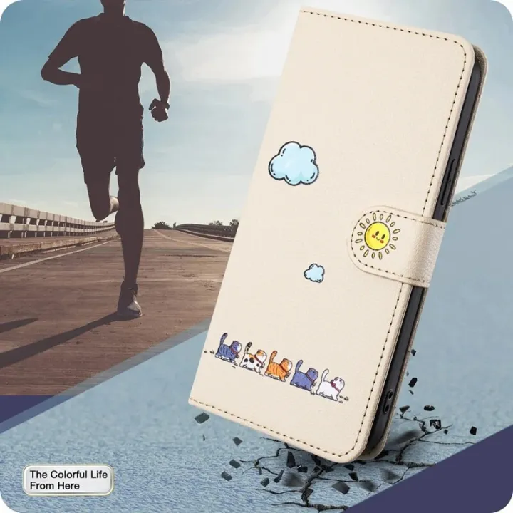 HOCE%20Fashion%20Kawaii%20Cat%20Wallet%20Phone%20Case%20for%20Samsung%20Galaxy%20S25%20S24%20S23%20Ultra%20S22%20Plus%20S21%20FE%20S20%20A20E%20A12%20A52%20Cases%20Leather%20Flip%20Cartoon%20Protective%20Cover%20-%20Image%204