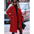 Women's Wool Pea Coat Red L. 