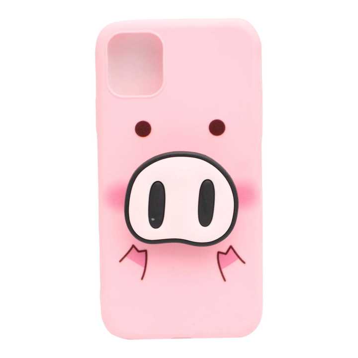 Piggy Design Mobile Cover With Pop Socket For Iphone 12
