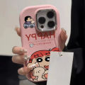Crayon Shin-chan Case Compatible for IPhone 7 8 Plus 15 11 12 14 13 Pro Max XR XS Max X Puppy Rabbit Doll Couples Plating Metal Lens Soft Case. 