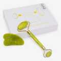 2pcs Set Facial Jade Stone Roller & Gua Sha Board Body Neck Massage Tool. 