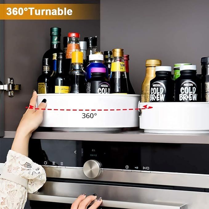 360° Rotating Kitchen Organizer Tray | Multi-Purpose Lazy Susan Storage ...