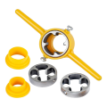 6 PCS PVC Thread Maker Tool, Yellow Metal with 1/2 Inch 3/4 Inch 1 Inch Dies Reusable PVC Pipe Threader Plumbing. 