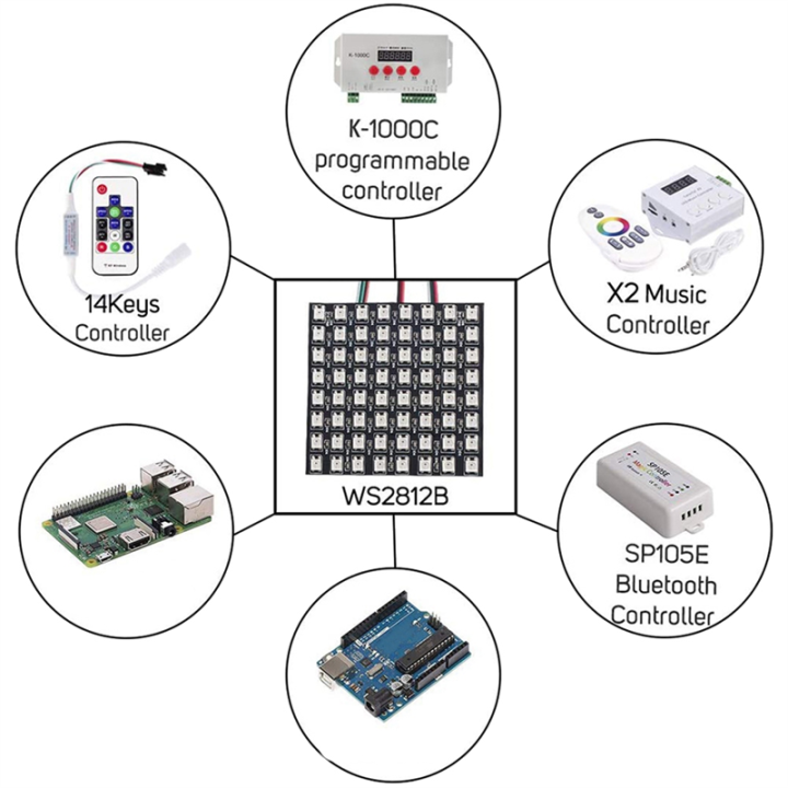 NAMUNY%20WS2812B%20RGB%20LED%20Digital%20Flexible%20Individually%20Addressable%20Panel%20Light%20WS2812%208X8%20Module%20Matrix%20Screen%20DC5V%20-%20Image%204