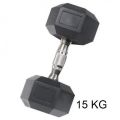 15 Kg Rubber Hexa Dumbbells, Dumbell , 15Kg Dumbell ( 2 Pc Set Of 15 Kg Each), Good Quality Rubber Coated Dumbbells. 