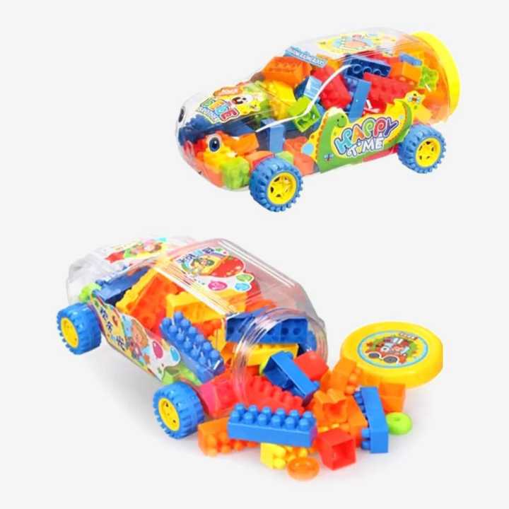 Blocks Plastic Construction Set in Creative School Bus Case for kids ...