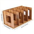 Detachable Wooden 4 Sections Storage Rack Box Desktop Board DIY Organizer Detachable Book Shelf Rack CD DVD Stand Brown. 