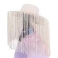 Fashion Wide Brim Wool Felt Hat Casual Party Tassel Caps Breathable Jazz Hat For Men Women. 