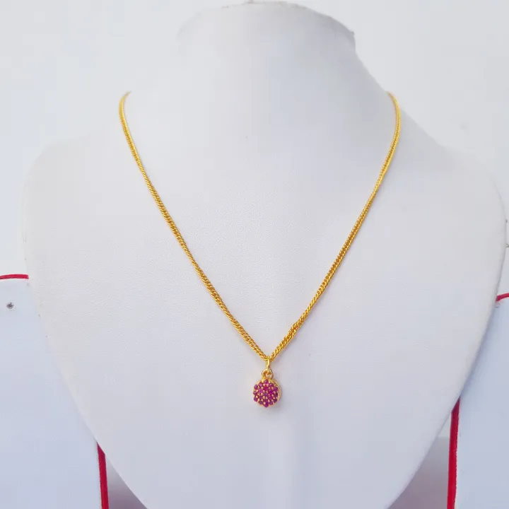 Gold%20Plated%20Ruby%20Pendant%20Design%20Chain%20Necklace%20For%20Women%20-%20Image%202