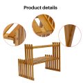 NAMUNY 2 Layers Bamboo Storage Rack Kitchen Spice Jar Bottle Seasoning Rack Decoration Organizer Shelf Home Desktop Racks. 