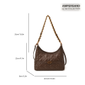 AMPERSAND 25 | 60  | Glossy Premium PU Leather Ladies Handbag | Shoulder Bag For Girls | Crossbody Bag For Women | Chain Handle Fashion Bag | Check Design Hand Bag For Women 2160. 