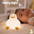 2Pcs Flower Duck Night Light 3 Colors Silicone Night Lights USB Rechargeable Timing Bedside Touch Lamp 1200MAh Rechargeable Cute Lamp. 