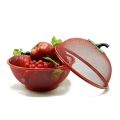 Apple Shape Metal Net Fruits Basket For Kitchen (Large Size 28.5 Cm) (Red). 