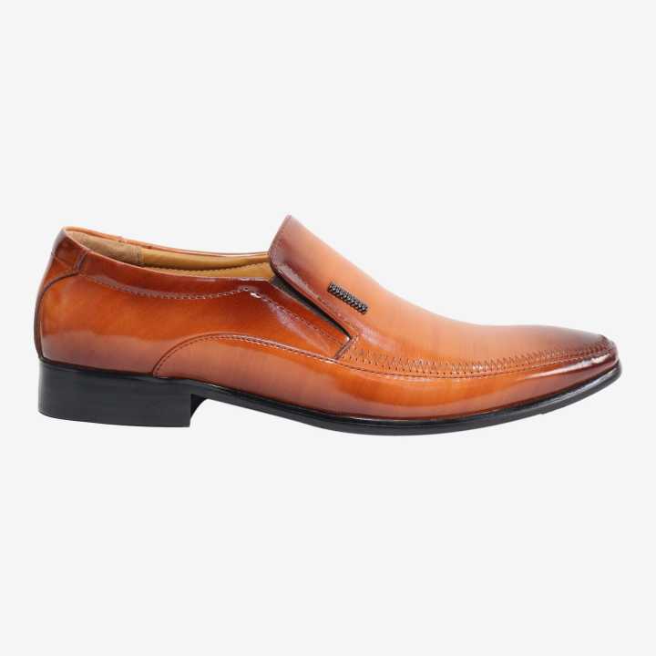 Tan Color Leather Fashion Party Shoe For Men