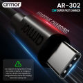 Armor AR-302 33W Super Fast Charger | Qualcomm Quick Charge 3.0 | USB Port | Adaptive Fast Charging | Fat Round Pin. 