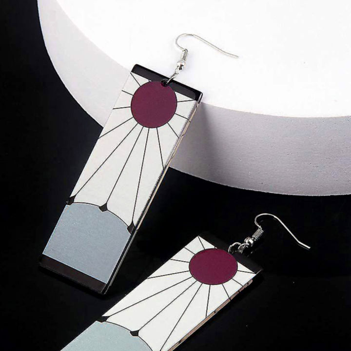 Demon%20Slayer%20Tanjiro%20Kamado%20Hanafuda%20Earring%20Kimetsu%20No%20Yaiba%20Anime%20Unisex%20Earring%20For%20Casual%20Wear%20And%20Cosplay%20-%20Image%202
