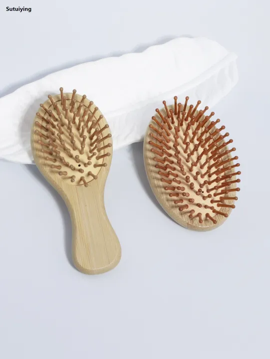 Sutuiying%202pcs%20portable%20bamboo%20and%20wood%20brush%20massage%20comb%20anti-static%20Luxury%20scalp%20comb%20safety%20airbag%20hair%20styling%20comb%20-%20Image%202