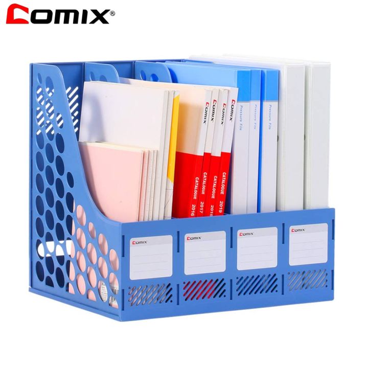 Comix%20Magazine%20File%20Holder%20Sturdy%20Plastic%20Desk%20Organizers%20and%20Storage%20File%204%20Compartments%201%20Pcs%20Pack%20By%20Mitrata.%20-%20Image%202