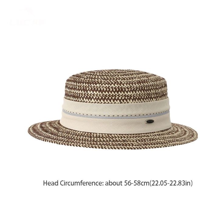 Casual%20Boho%20Flat%20Top%20Straw%20Hat%20Wide%20Brim%20Visor%20Weave%20Hat%20Breathable%20UV%20Protection%20Cap%20Holiday%20-%20Image%202