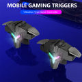 1/2pcs RGB/Mechanical 4 Finger Mobile Gaming Trigger for PUBG Mobile Game Joystick Trigger Pulse Key Button for Mobiles Phones. 
