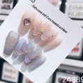 Pink Handmade Nails Korean Luxury Charm Bow Design Reusable Adhesive False Nails Full Cover Long Coffin Acrylic Nail Tips. 