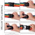 The New Password Lock Luggage Buckle Strap Anti-lost Rainbow Travel Suitcase Accessories Adjustable Name Sticker Baggage Belts Travel. 