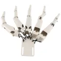 1 Set White Plastic Halloween Articulated Finger Realistic Skeleton Hands Finger Glove. 