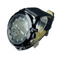 Round Black Dial Black Leather Belt Durable Quality Fashionable Wrist Watch For Men- Best Supplier. 