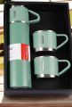 Stainless Steel Vacuum Flask With 3 Cup | Modern Water Bottle Thermos With Extra 2 Lids l. 