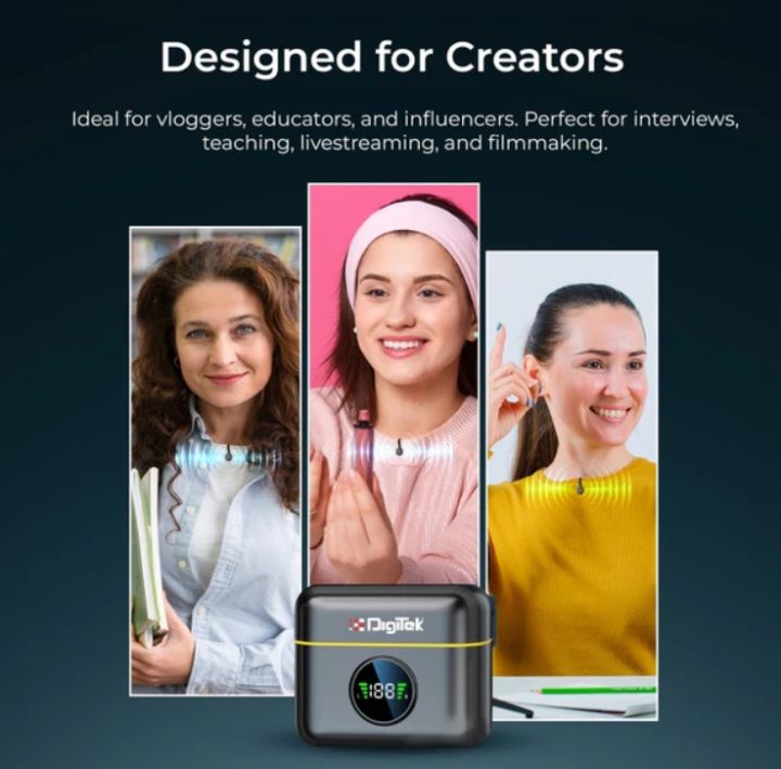 Digitek%C2%AE%20DWM-119%202-in-1%20Wireless%20Mic,%20AI%20Noise%20Cancel,%2030m%20Range,%206Hr%20Battery,%20iOS/Android%20-%20Image%203