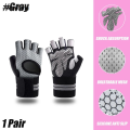 Wenefang 1Pair Half Finger Gym Fitness Gloves with Wrist Wrap Support for Men Women Crossfit Workout Power Weight Lifting Equipment. 
