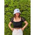 Black 
Chiffon Crop Top / Tshirt For Women | Black Solid Crop Chiffon Off Shoulder Neckline Tshirt For Women. 