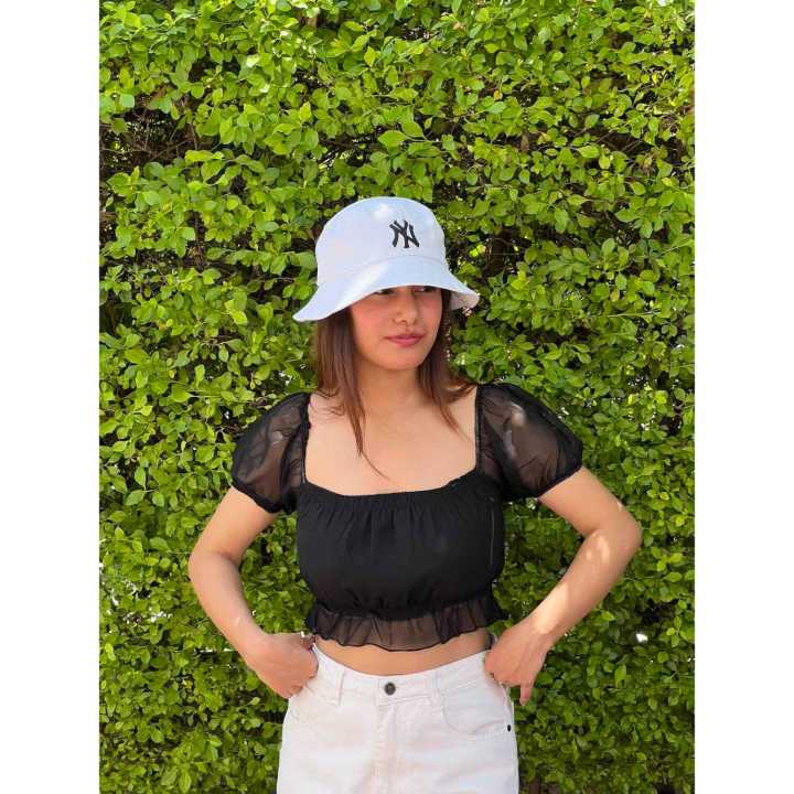 Black%20%0AChiffon%20Crop%20Top%20/%20Tshirt%20For%20Women%20%7C%20Black%20Solid%20Crop%20Chiffon%20Off%20Shoulder%20Neckline%20Tshirt%20For%20Women%20-%20Image%206