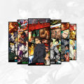 Attack On titan Anime Series Eren Mikasa Levi Ackerman Armin Annie Reiner Set of 6 Poster. 