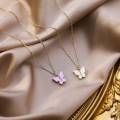 2 Pcs Butterfly Locket Necklace - Fashionable Hip-Hop Style, Gold Polish. 