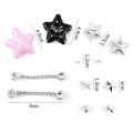 12Pcs Shoe Charms DIY Star Chain Detachable Decoration Buckle Plastic Chain DIY Shoes for Clog Sandals Shoe Charm Accessories Party Girls Gift. 