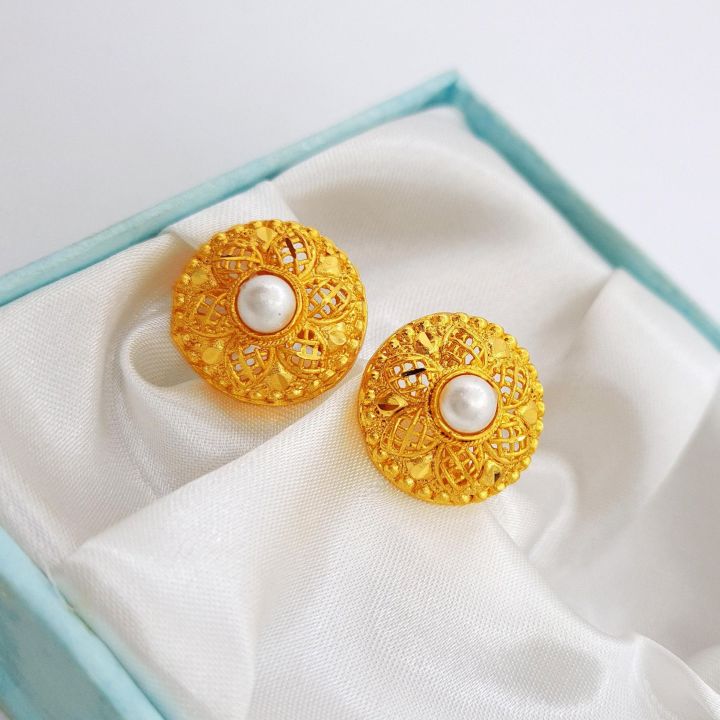 Gold Plated Moti Earring Top For Girls And Women