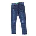 Men Blue Slim Fit Mid-Rise Distressed Jeans. 