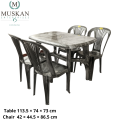 Prestige Dolphin Dining and 4 pc Chair Set. 